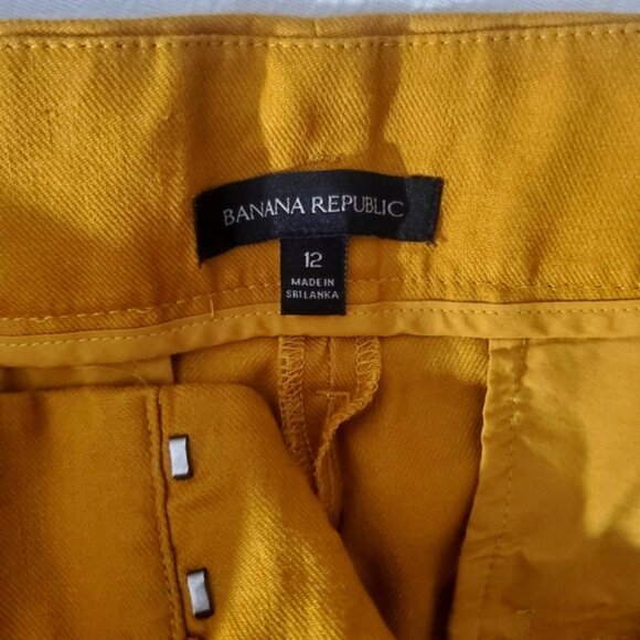 Banana Republic High-Rise Wide-Leg Mustard Linen-Cotton Pant - Picture 10 of 13